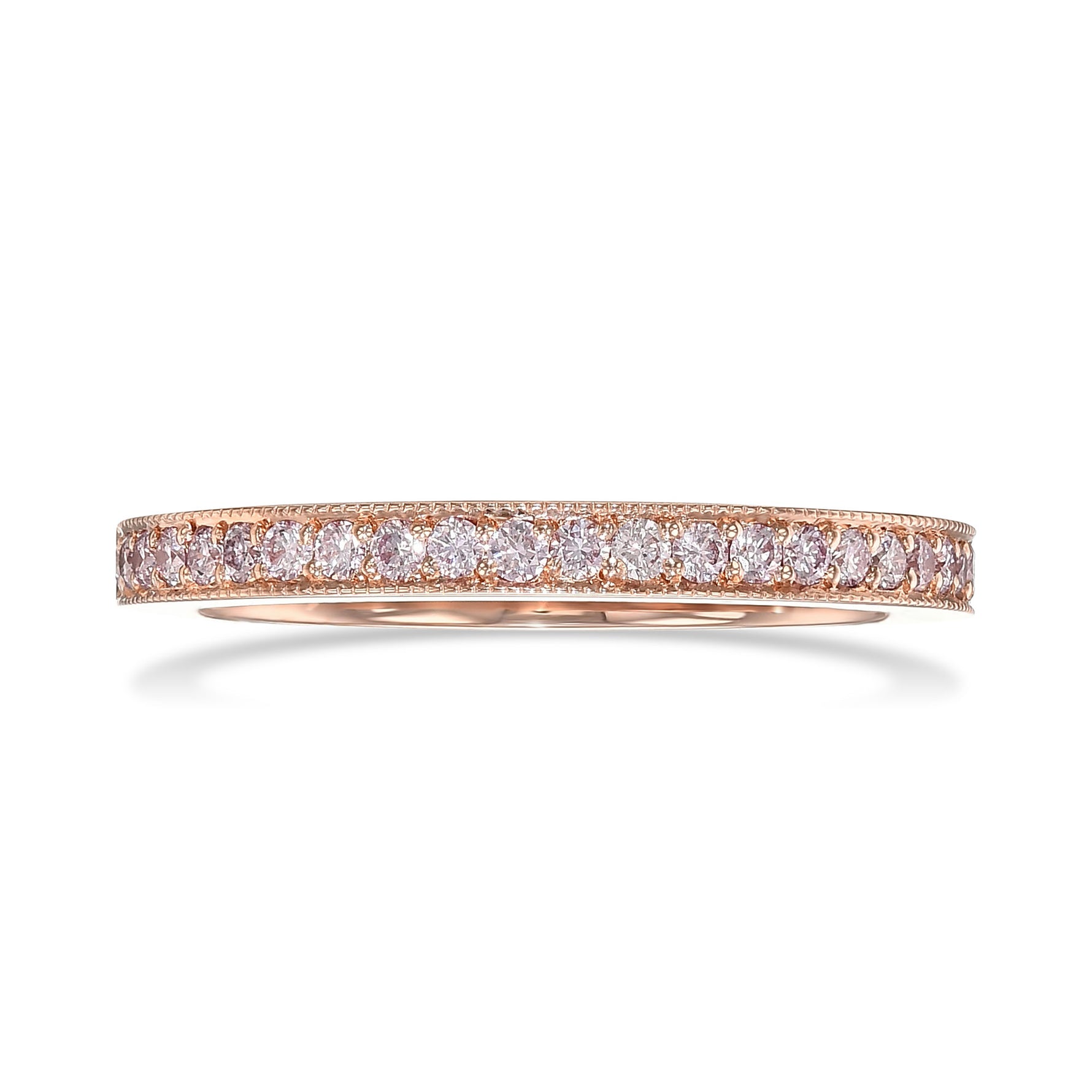 Rose Gold Fancy Light Pink Diamond Wedding Band Ring