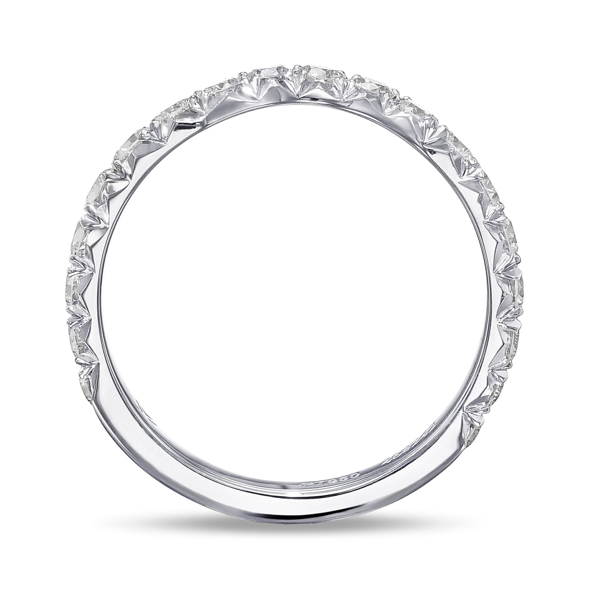 Colorless Diamond Contoured Wedding Band