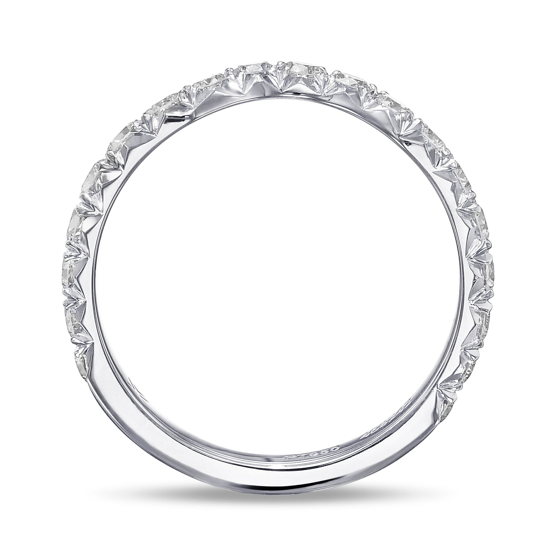 Colorless Diamond Contoured Wedding Band