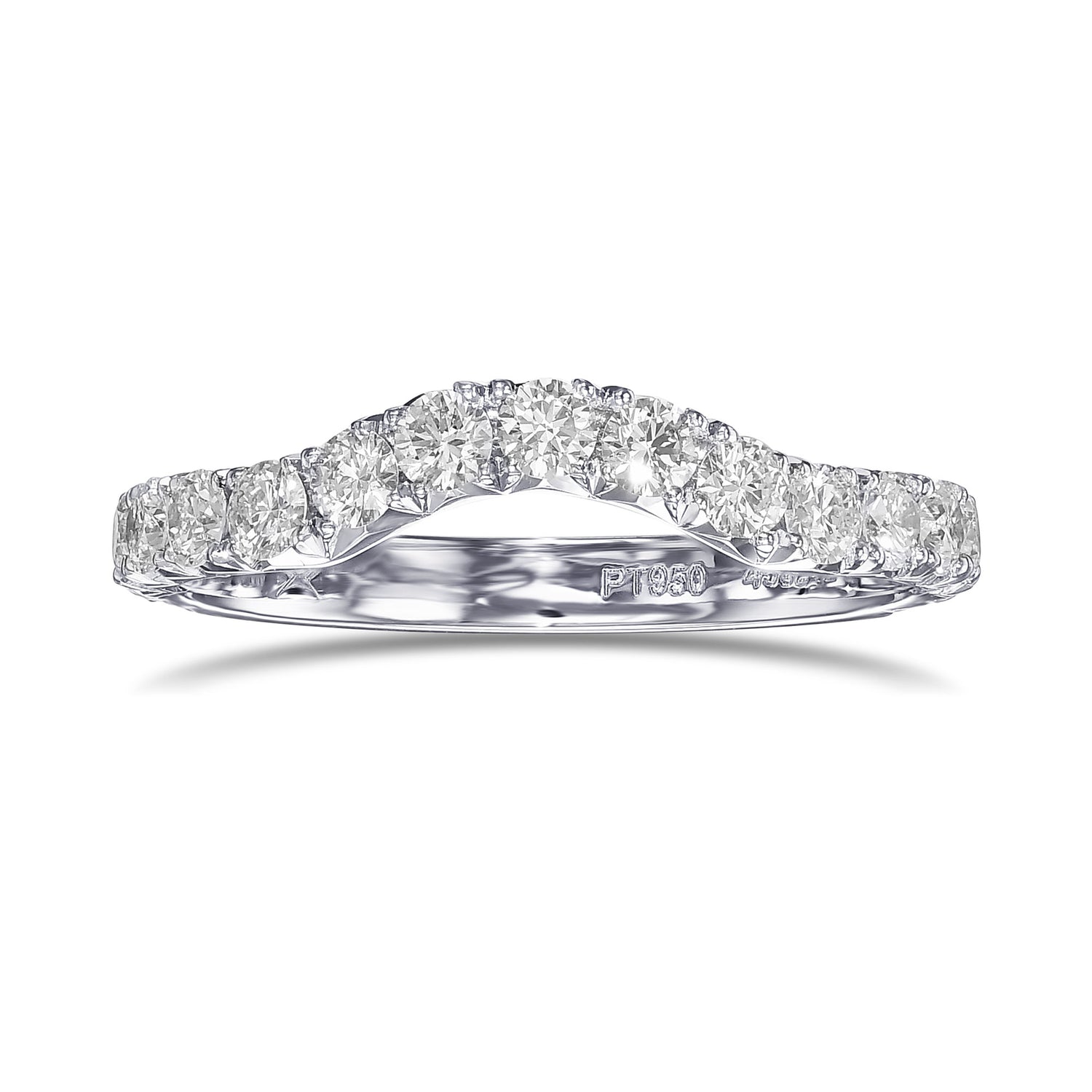 Colorless Diamond Contoured Wedding Band