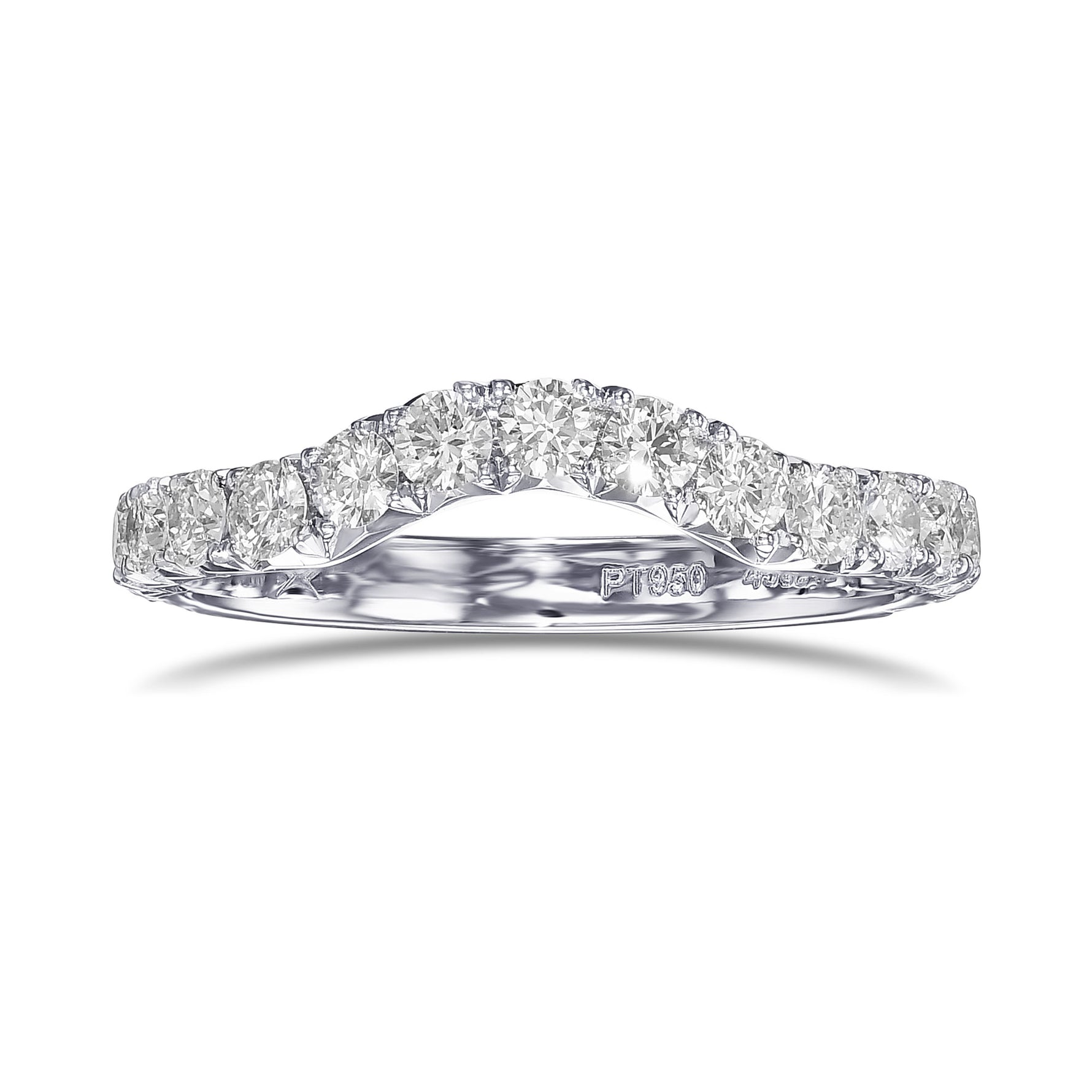 Colorless Diamond Contoured Wedding Band
