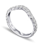 Colorless Diamond Contoured Wedding Band
