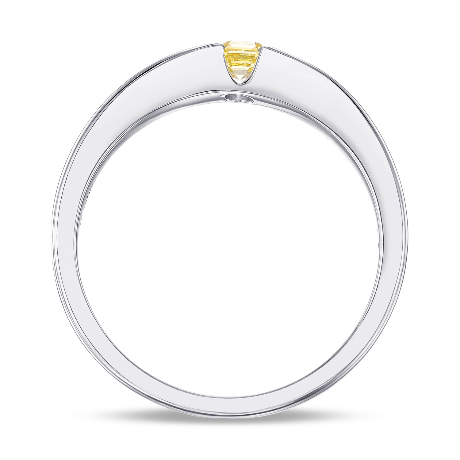 Fancy Intense Yellow Asscher Diamond Men's Ring