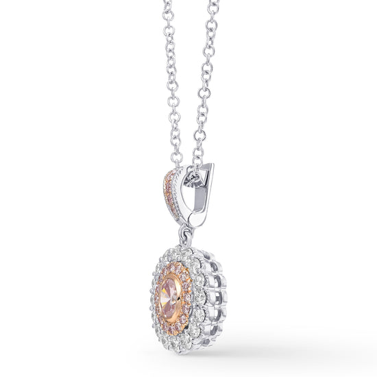 Argyle Fancy Pink Oval Diamond Double Halo Pendant