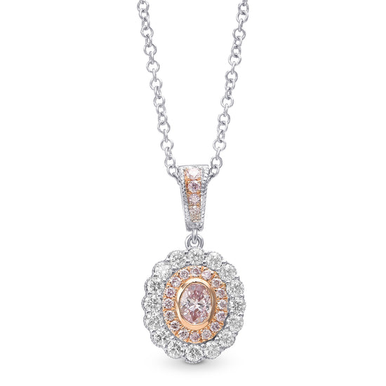 Argyle Fancy Pink Oval Diamond Double Halo Pendant