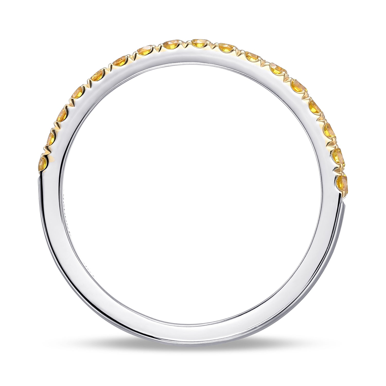  Canary Fancy Vivid Yellow Diamond Half Eternity Wedding Band