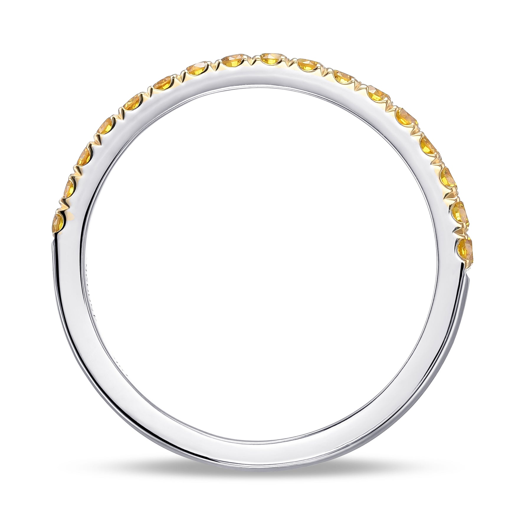  Canary Fancy Vivid Yellow Diamond Half Eternity Wedding Band
