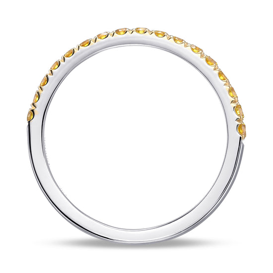  Canary Fancy Vivid Yellow Diamond Half Eternity Wedding Band