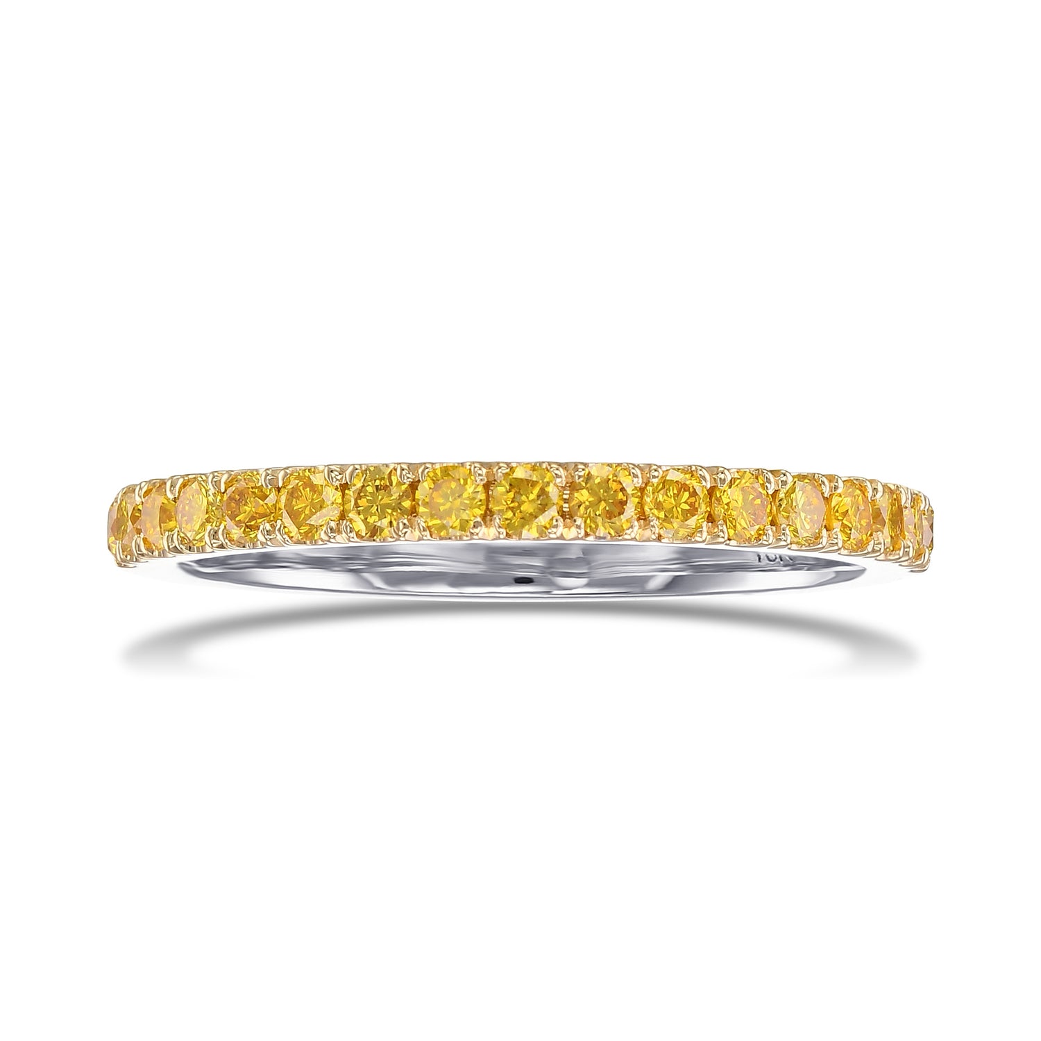  Canary Fancy Vivid Yellow Diamond Half Eternity Wedding Band
