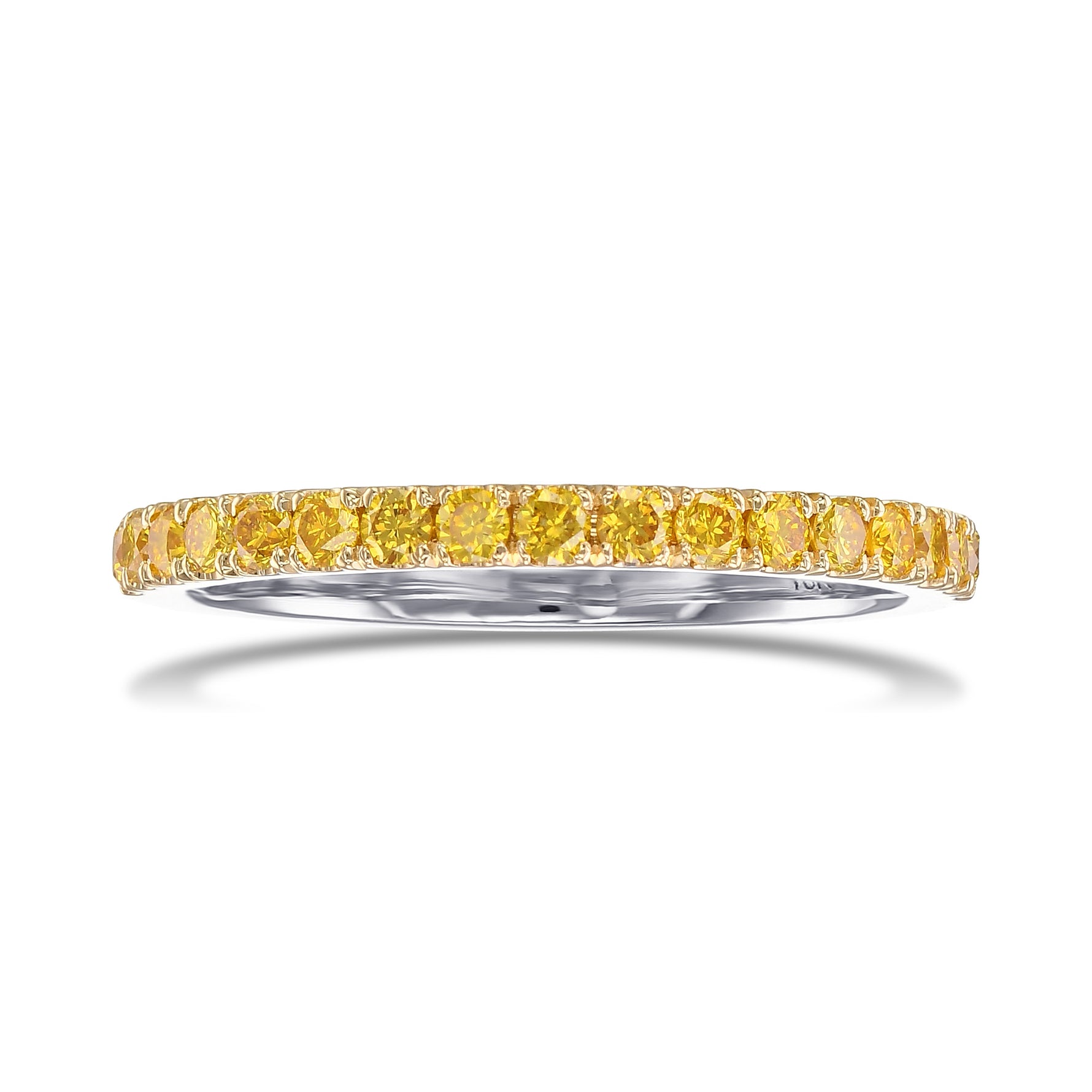  Canary Fancy Vivid Yellow Diamond Half Eternity Wedding Band