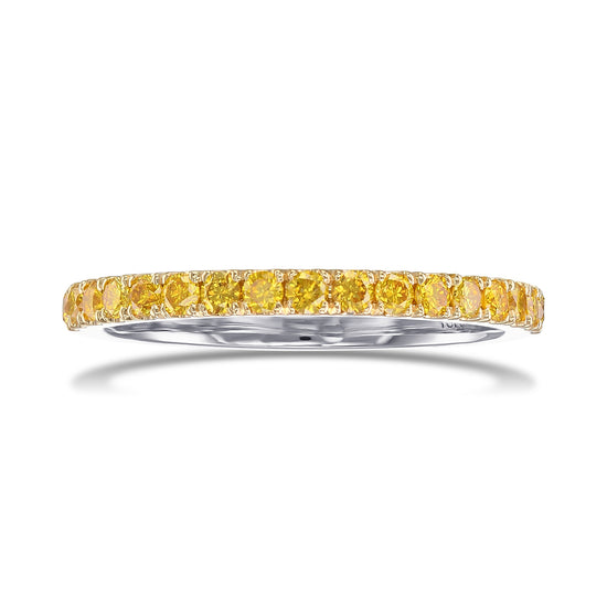  Canary Fancy Vivid Yellow Diamond Half Eternity Wedding Band