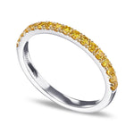 Canary Fancy Vivid Yellow Diamond Half Eternity Wedding Band