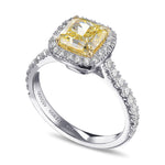 Fancy Yellow Cushion Halo Diamond Ring