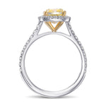 Fancy Intense Yellow Cushion Halo Diamond Ring