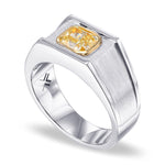 Fancy Yellow Cushion Men's Ring
