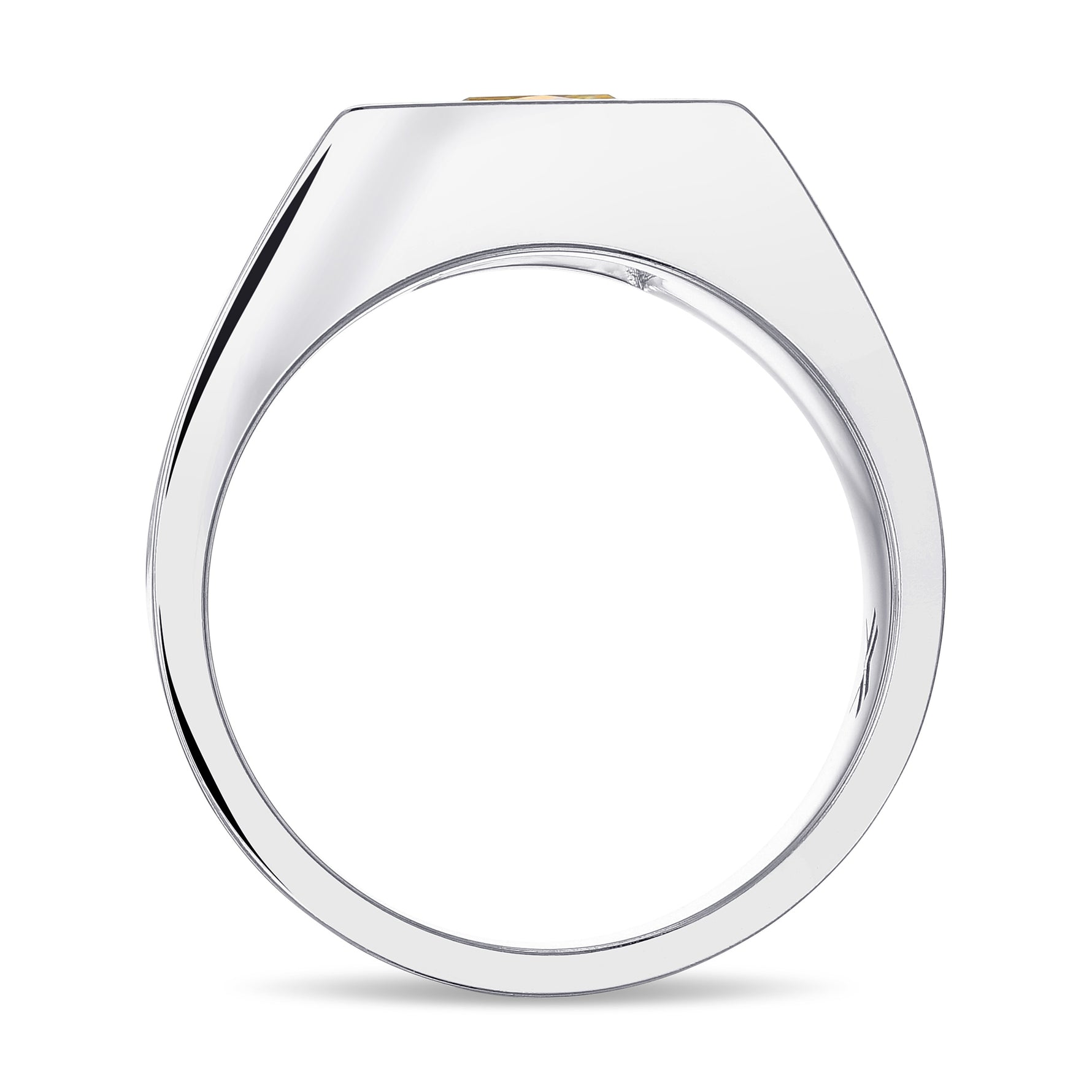 Fancy Yellow Cushion Men's Ring