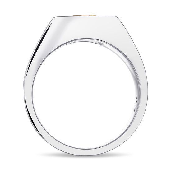 Fancy Yellow Cushion Men's Ring
