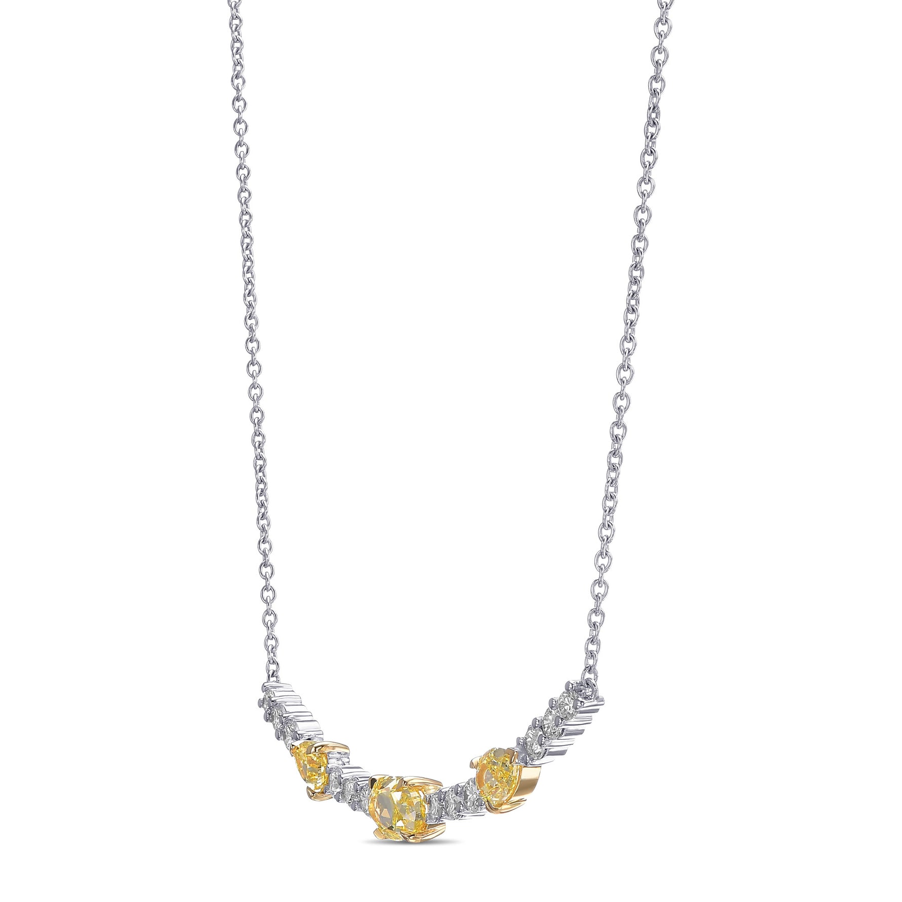 Fancy Intense Yellow Mix Diamond Necklace