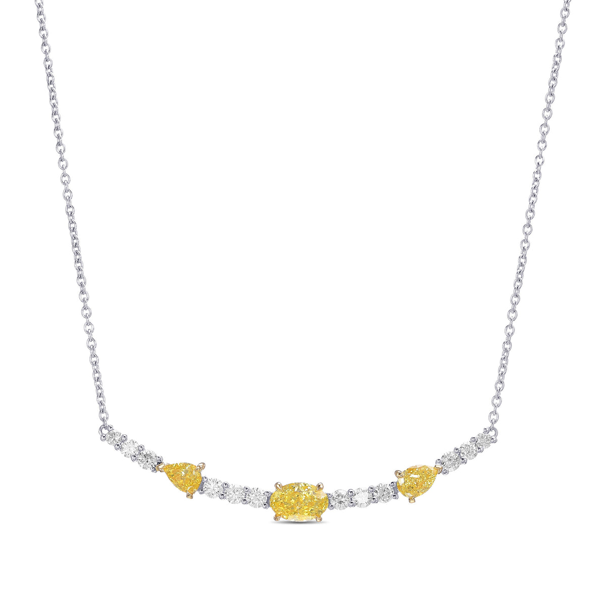 Fancy Intense Yellow Mix Diamond Necklace