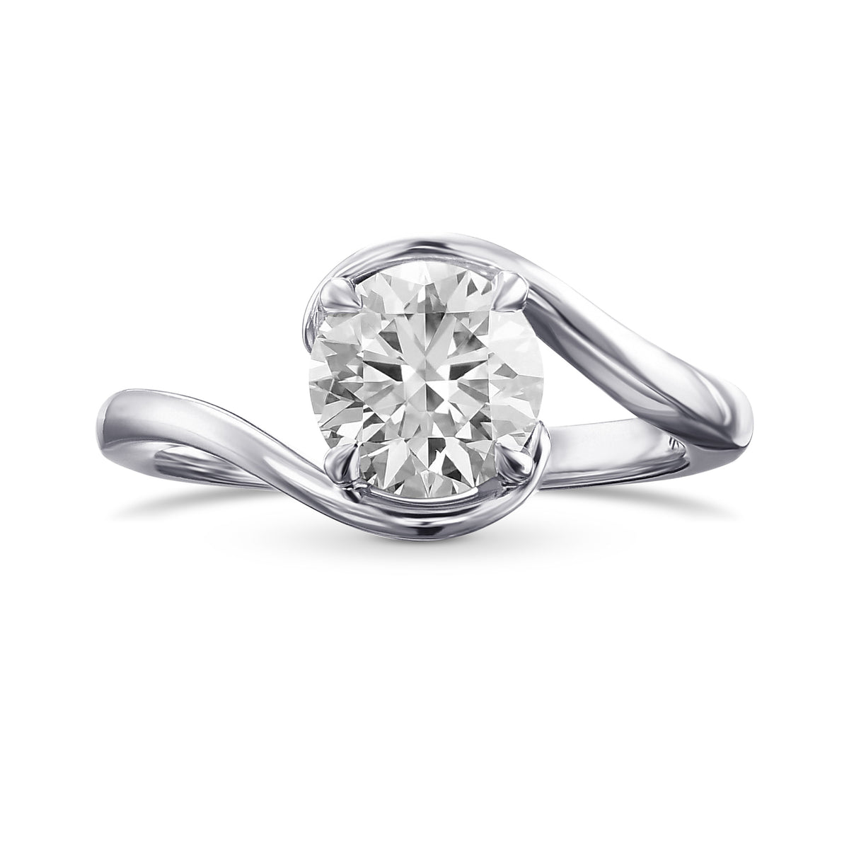 Round Solitaire Twist Diamond Ring