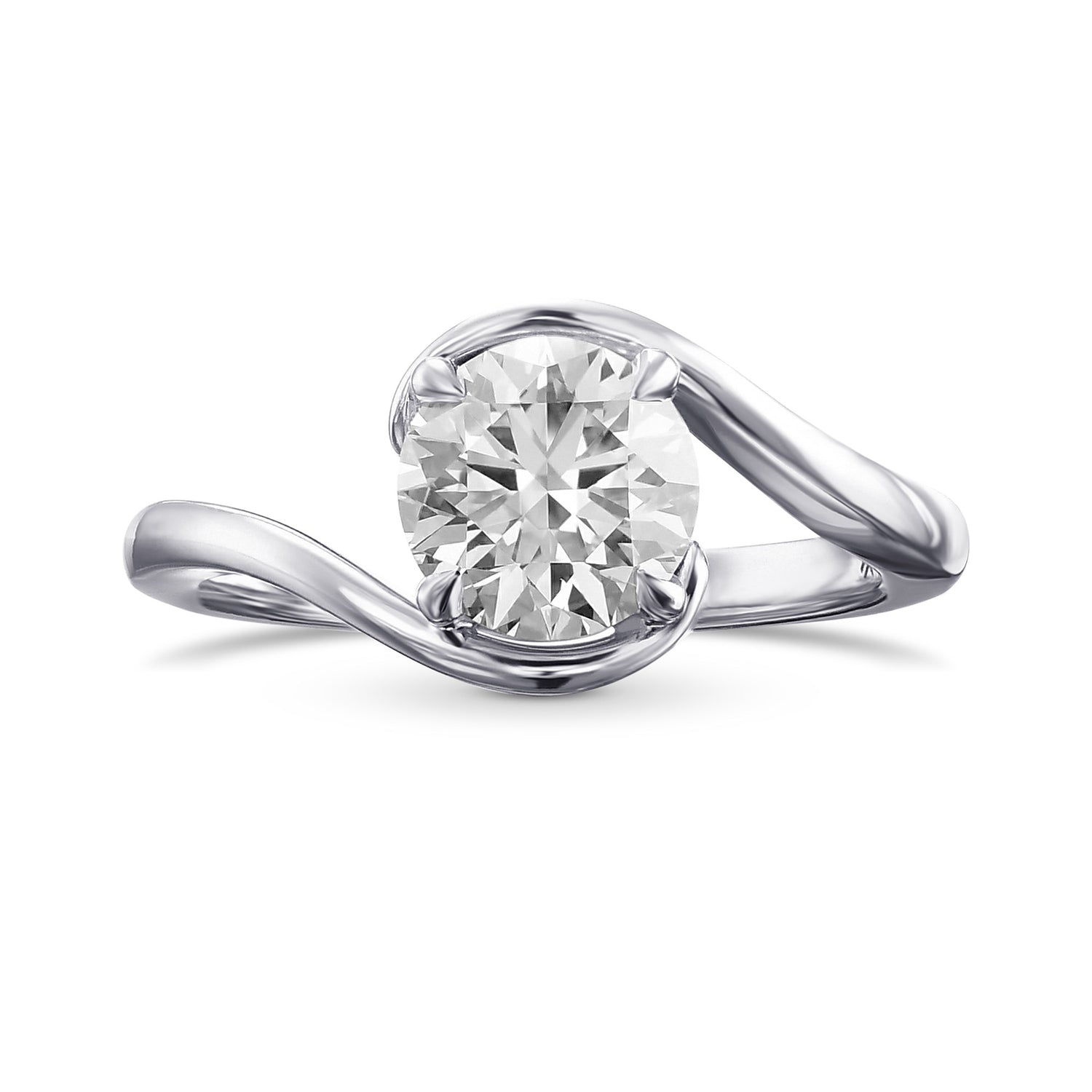 Round Solitaire Twist Diamond Ring