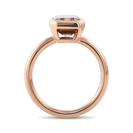 Fancy Dark Orange Brown Emerald Solitaire Diamond Ring