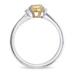 Fancy Yellow Radiant 3 Stone Diamond Ring