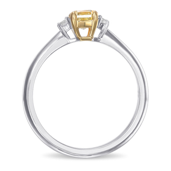 Fancy Yellow Radiant 3 Stone Diamond Ring