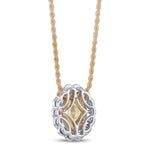 Fancy Yellow Oval Halo Diamond Pendant 