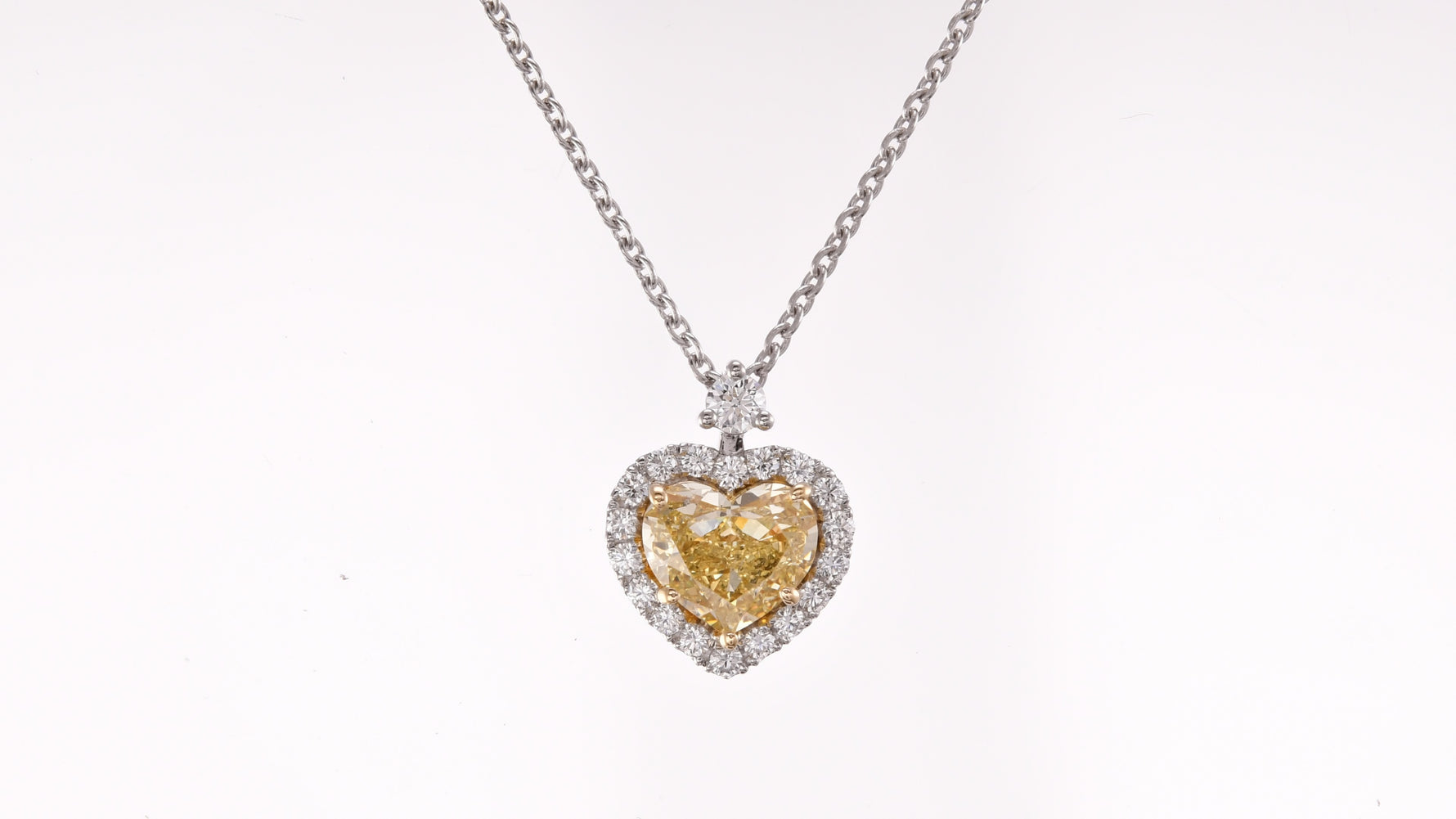Fancy Brownish Yellow Heart Halo Diamond Pendant