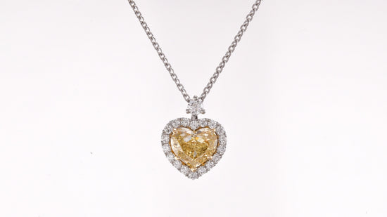 Fancy Brownish Yellow Heart Halo Diamond Pendant