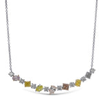 Multicolor and White Diamond Necklace