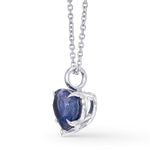 Blue Sapphire Heart Solitaire Pendant