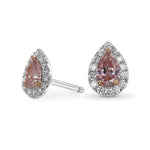 Fancy Intense Pink Pear Halo Diamond Earrings
