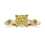 Fancy Yellow Radiant Solitaire Diamond Ring