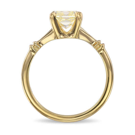 Fancy Yellow Radiant Solitaire Diamond Ring