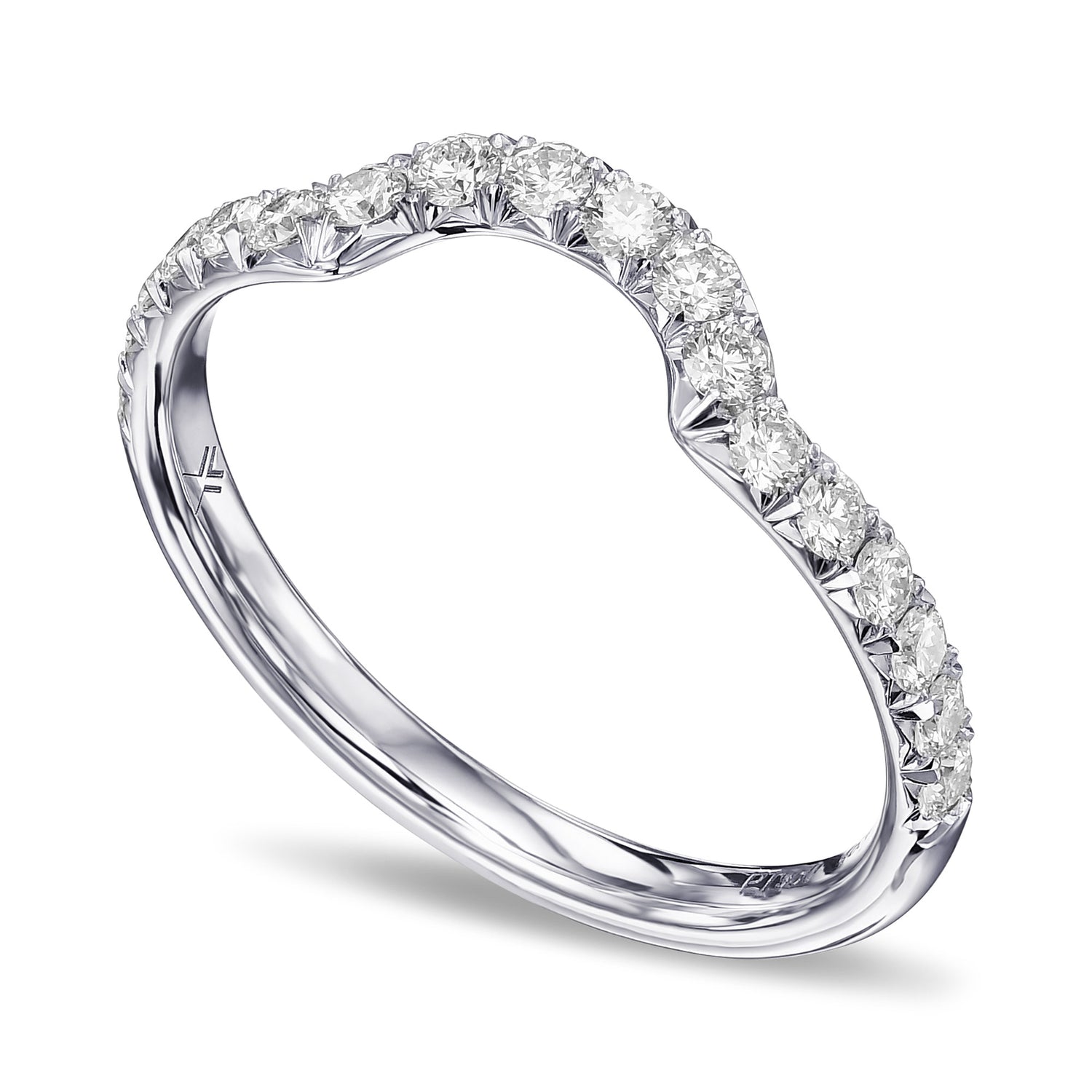 Contoured Diamond Wedding Band