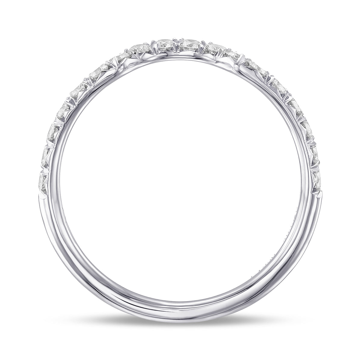 Contoured Diamond Wedding Band
