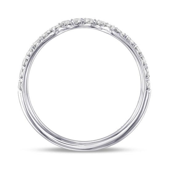 Contoured Diamond Wedding Band