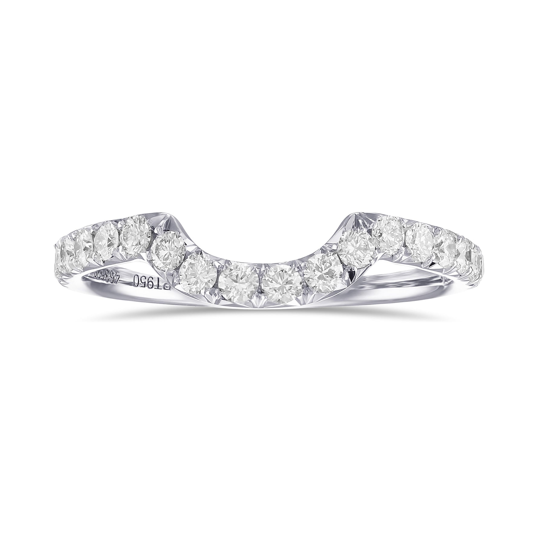 Contoured Diamond Wedding Band