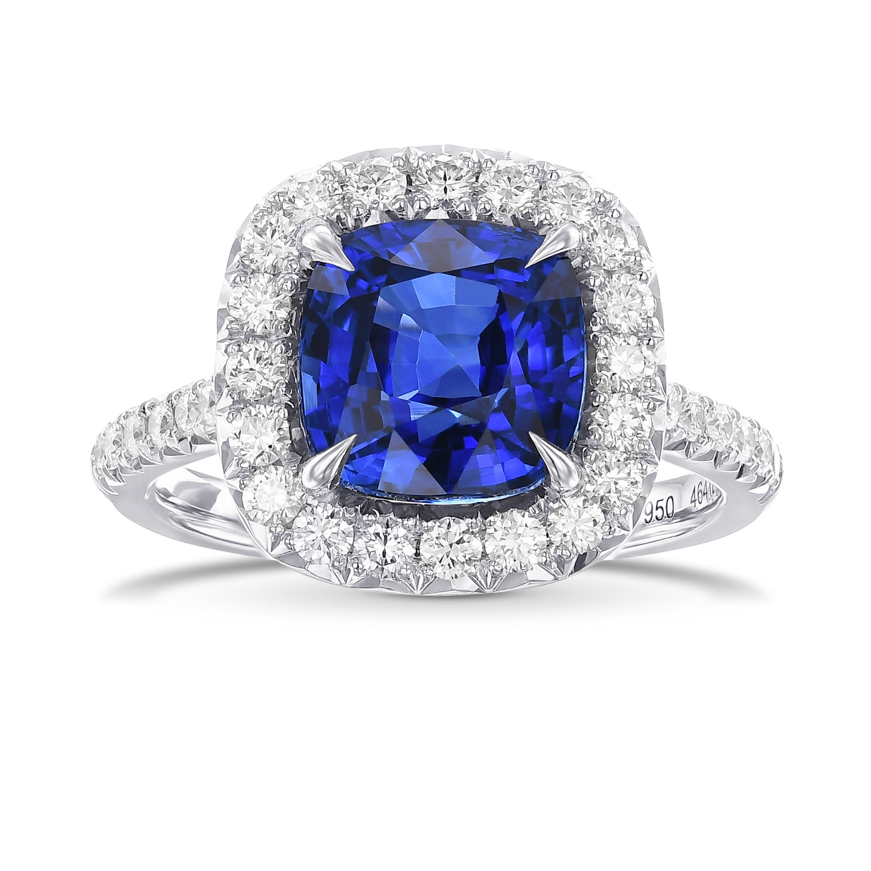 Royal Blue Cushion Sri Lankan Sapphire Ring