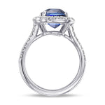 Royal Blue Cushion Sri Lankan Sapphire Ring