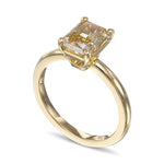 Fancy Deep Brownish Yellow Radiant Solitaire Diamond Ring