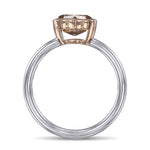 Fancy Yellow Brown Heart Solitaire Diamond Ring