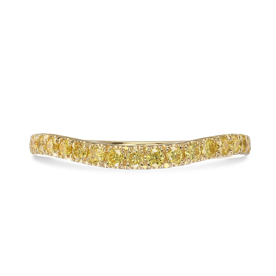 Fancy Intense Yellow Contoured Half Eternity Wedding Band 