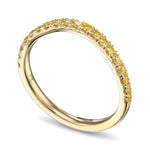Fancy Intense Yellow Contoured Half Eternity Wedding Band 
