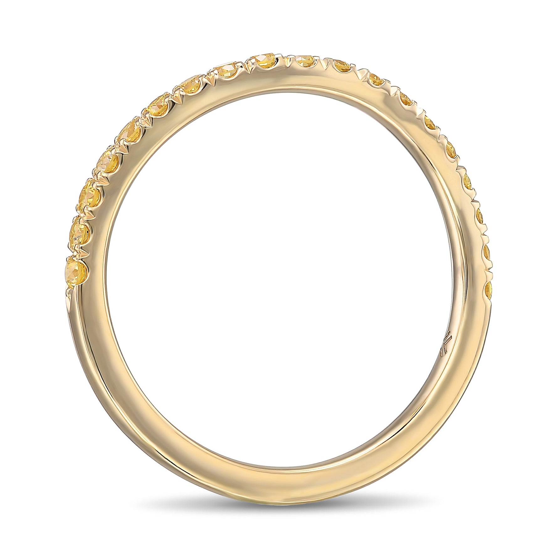 Fancy Intense Yellow Contoured Half Eternity Wedding Band 