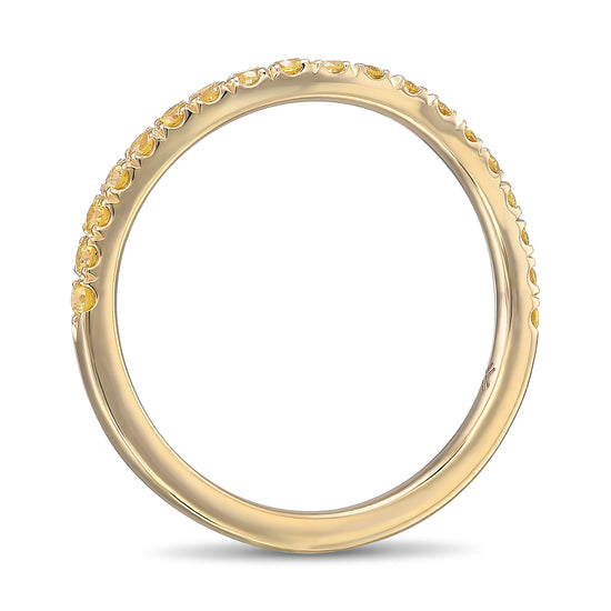 Fancy Intense Yellow Contoured Half Eternity Wedding Band 