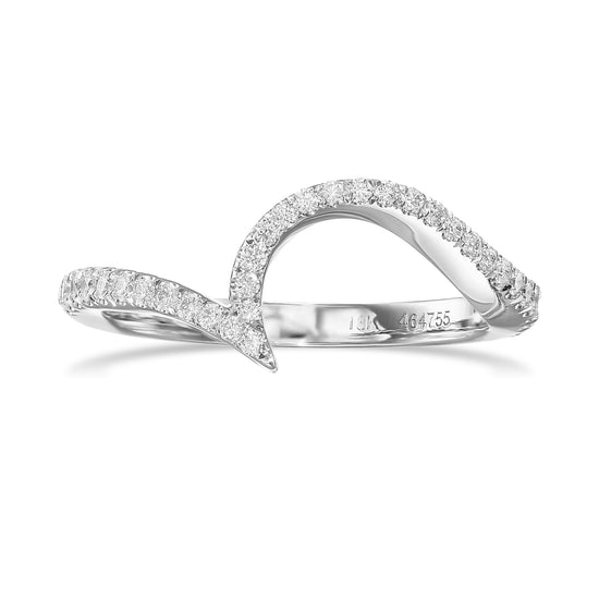 Contoured Diamond Wedding Band