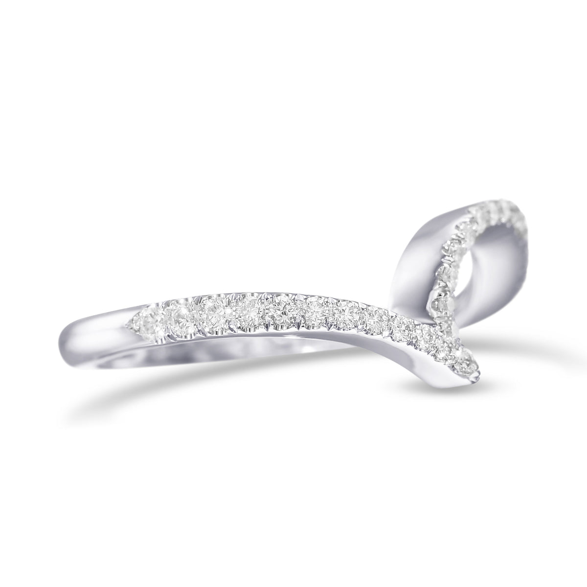 Contoured Diamond Wedding Band